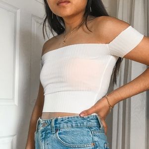 White crop top